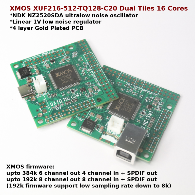XMOS Multichannel high-quality USB to/from I2S/DSD SPDIF PCB